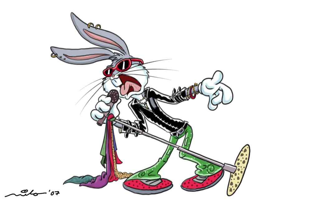 me to design a Bugs Bunny tattoo for him as if Bugs was Steven Tyler.